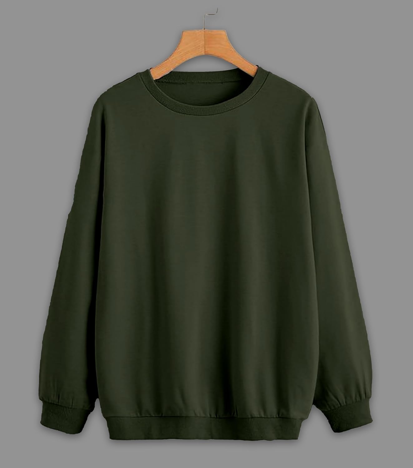 Mack Jonney Solid Round Neck Cotton Fleece Sweatshirt for Men-VMACK639167